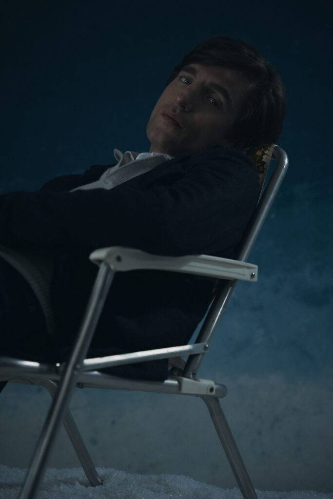 Utility Jacket in schwarz-blauer Alpaka-Leinenmischung mit Selvedge Jeans — Monokel Berlin