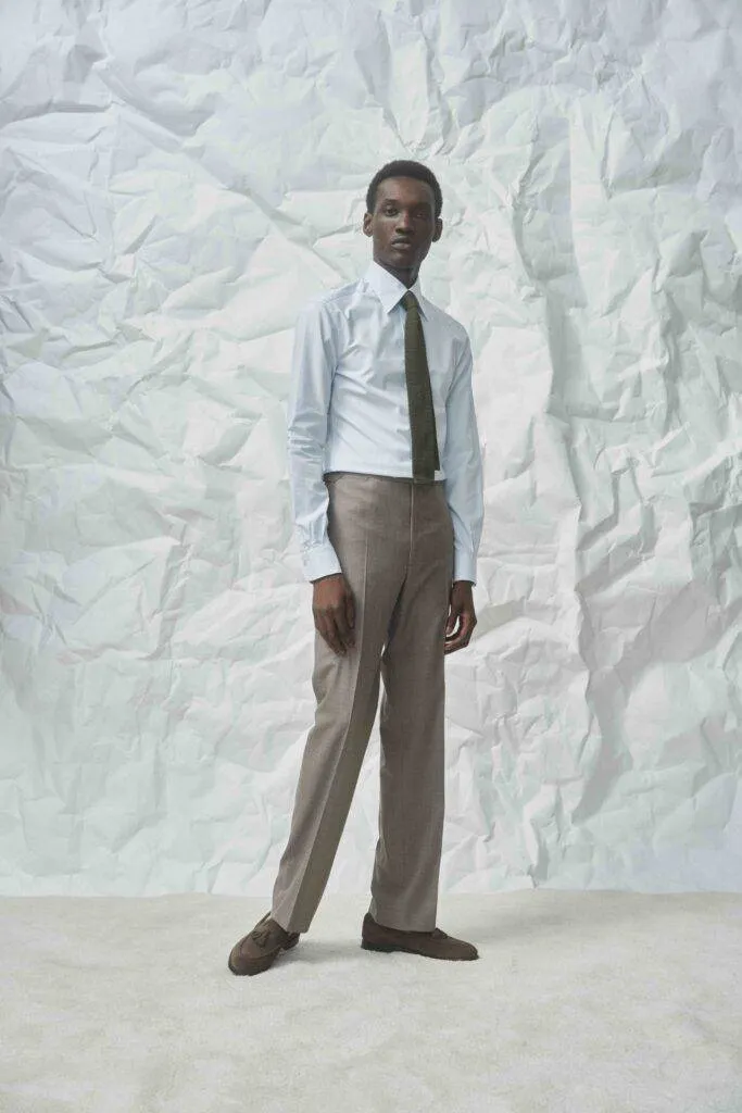 Detail am Taupe S130 Microweave Anzug