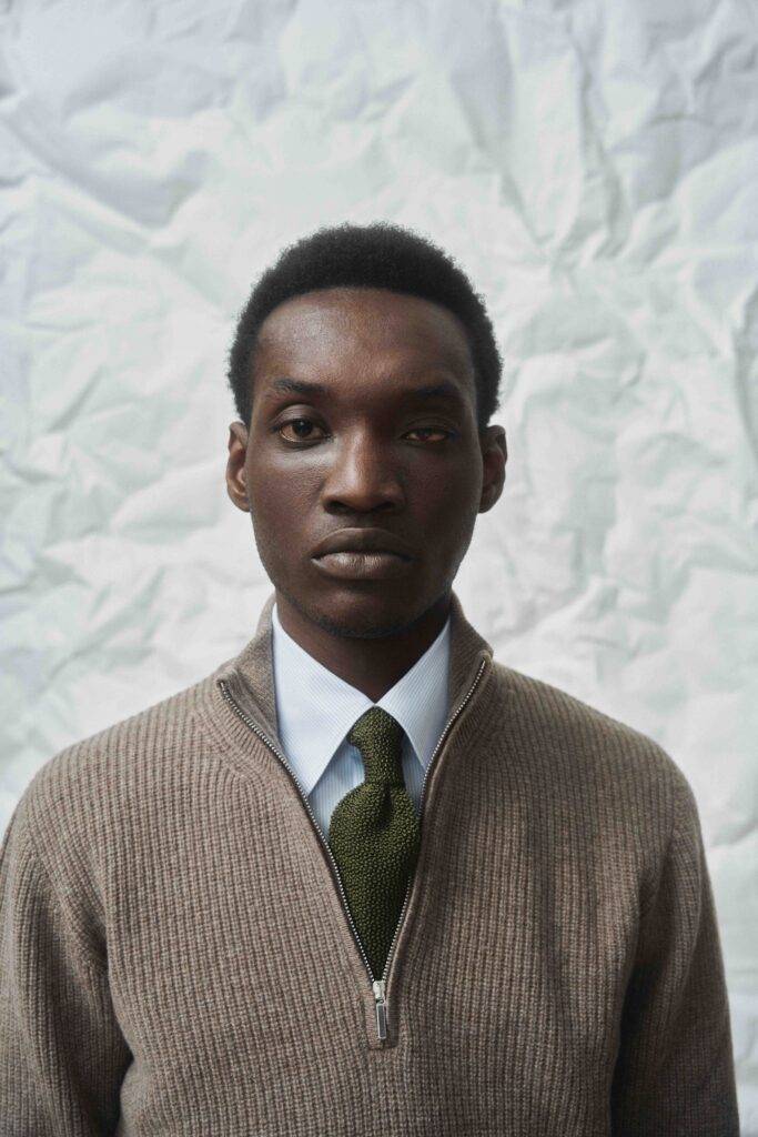 Taupe Half Zip Wool Cashmere Knit — Monokel Berlin