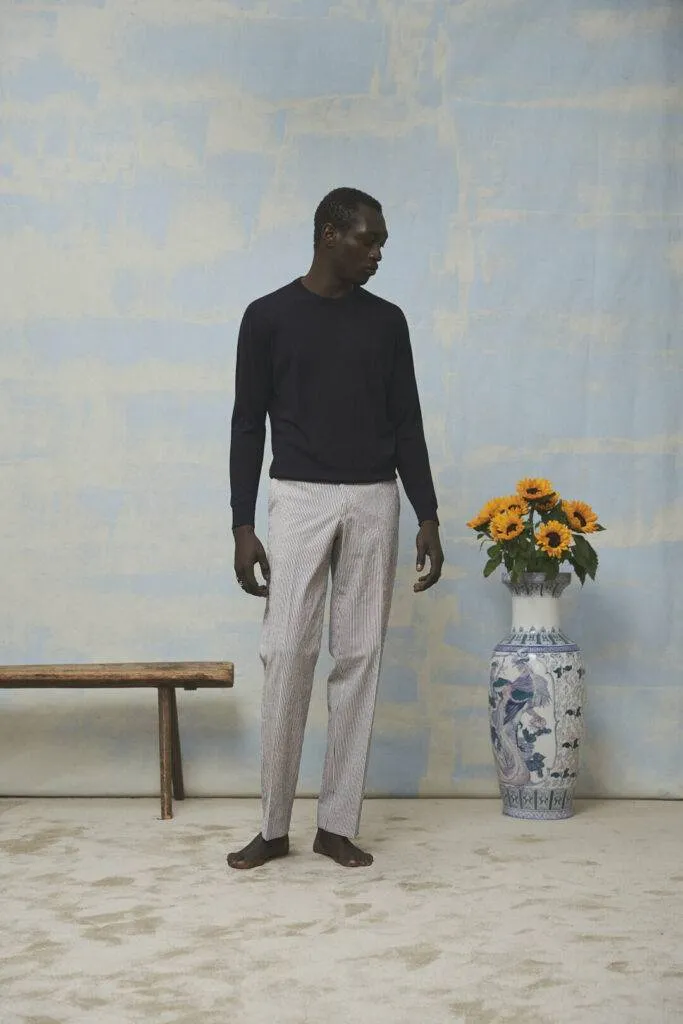 Weißes gewaschenes Fine Twill Hemd mit Schillerkragen — Monokel Berlin