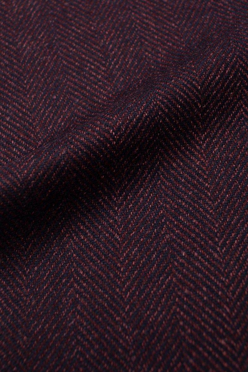Roter Herringbone Sakko Stoff