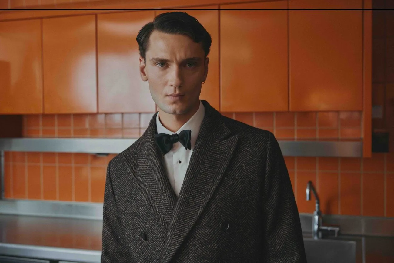 Marineblauer Casual Utility Maßanzug aus Stretch-Cord