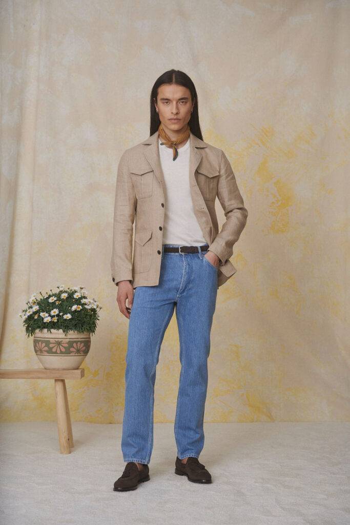 Wolle-Seide-Leinen-Blend Sakko + Washed Stretch Selvedge Denim — Monokel Berlin