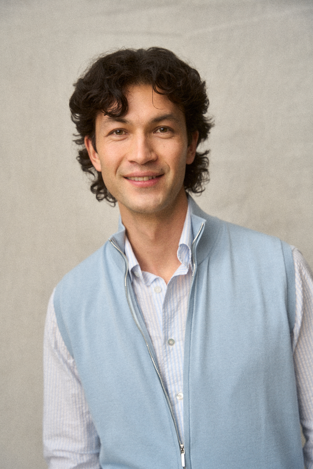 Storm Blue Anzug mit Bodywarmer und Seersucker, Ansicht 4