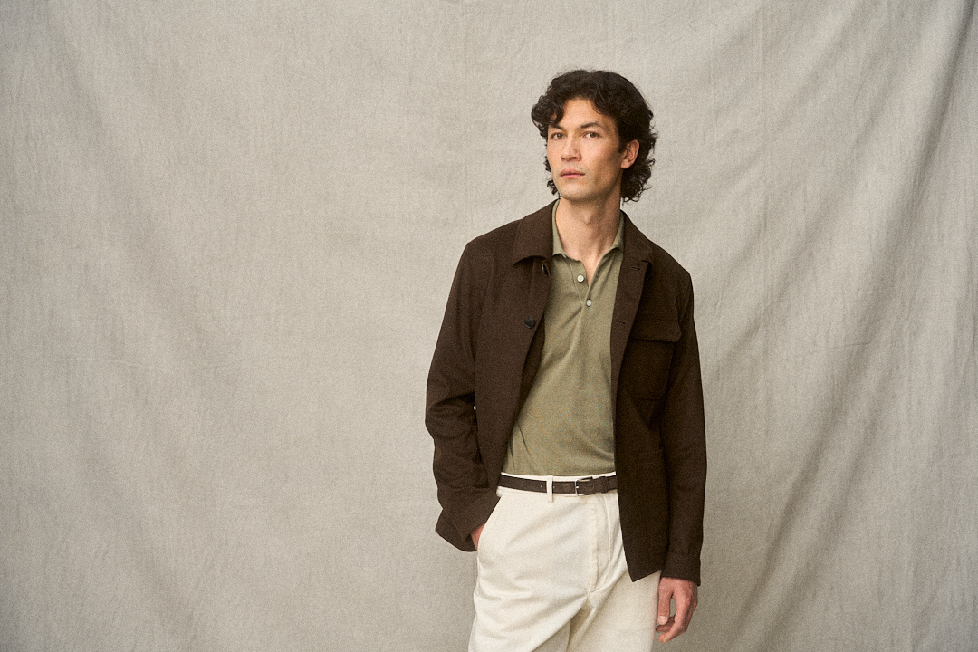 Chocolate Suede Blouson mit Off-White Chino und Knitwear, Ansicht 6