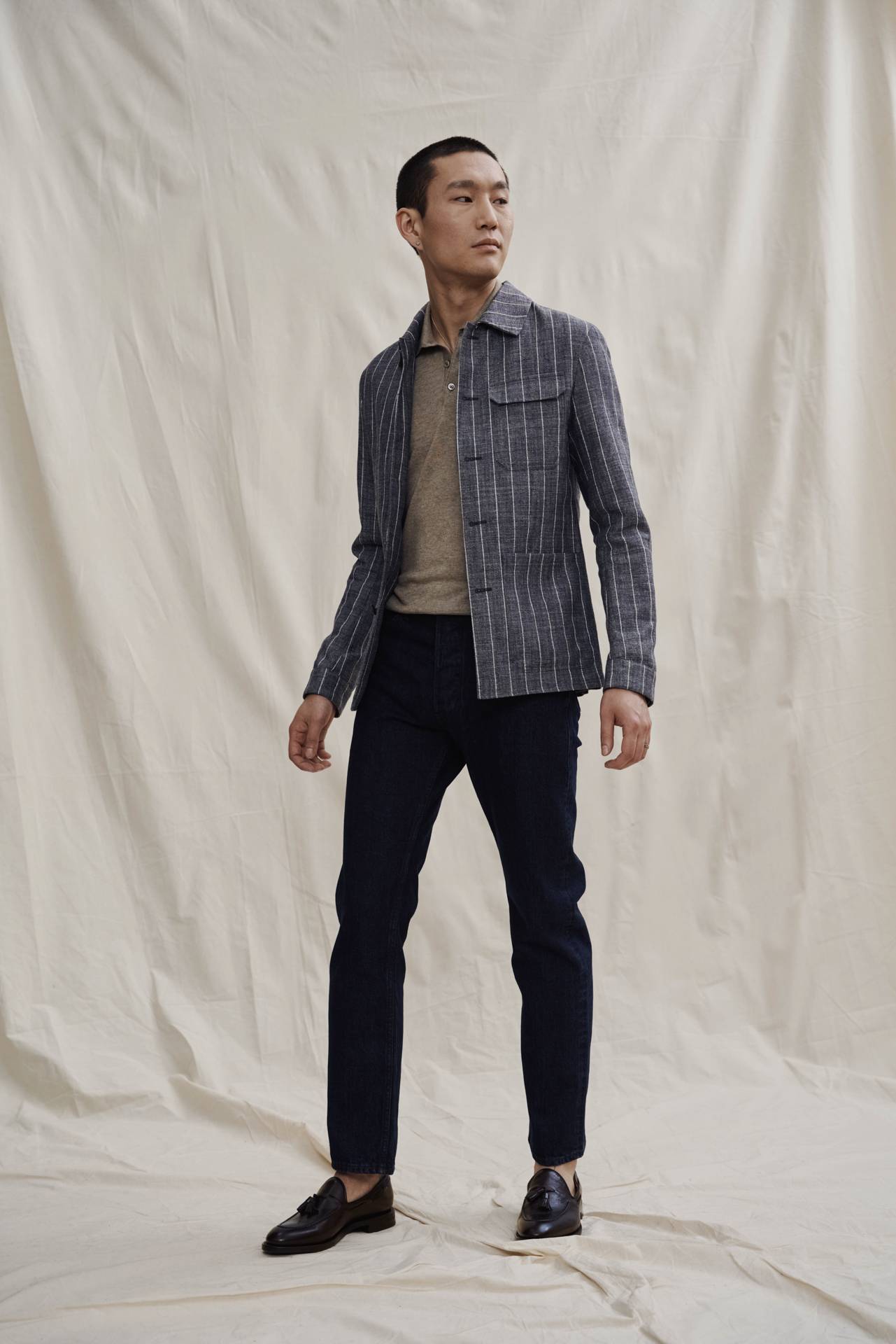 Utility Jacket mit Selvedge Jeans kombiniert