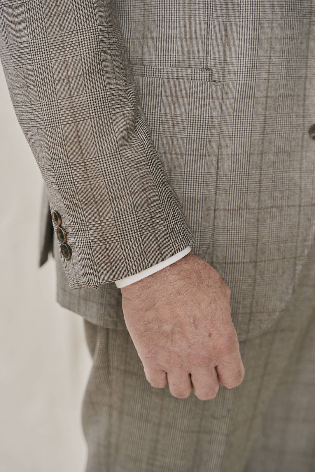 Braun-Beiger Glencheck Maßanzug — Monokel Berlin