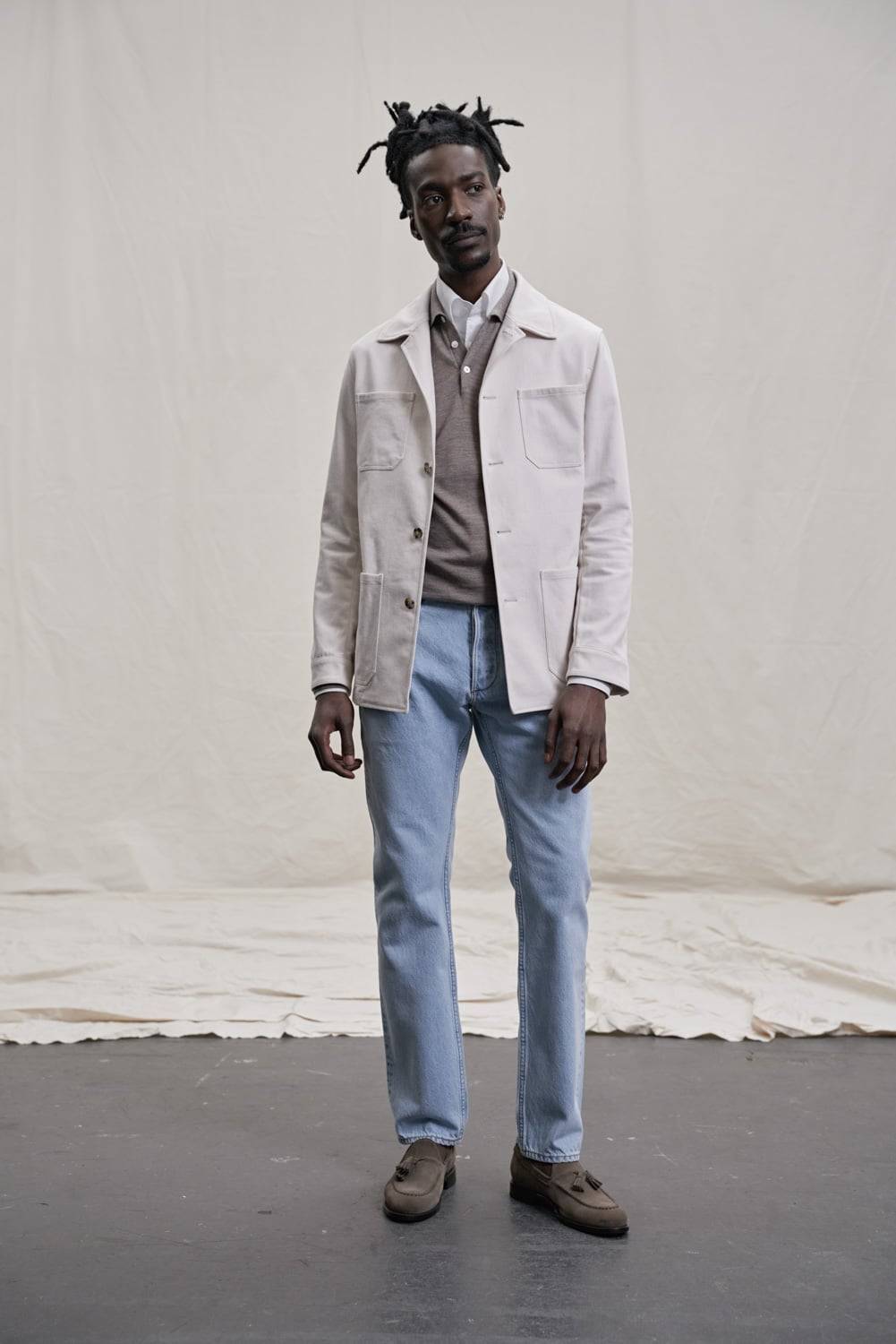 Utility Jacket nach Maß weiß