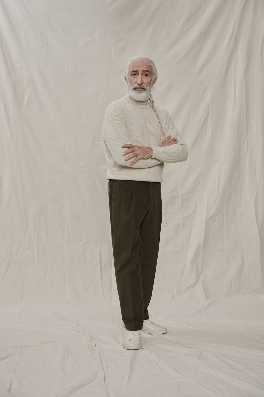 Cream Wool-Cashmere Rippenmuster Rollkragen Pullover — Monokel Berlin