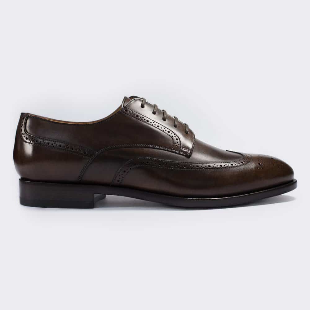 Brauner Derby mit Brogue Herrenschuh von Monokel Berlin