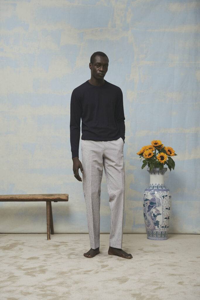 Navy Maßhose kombiniert mit Casual Jacket