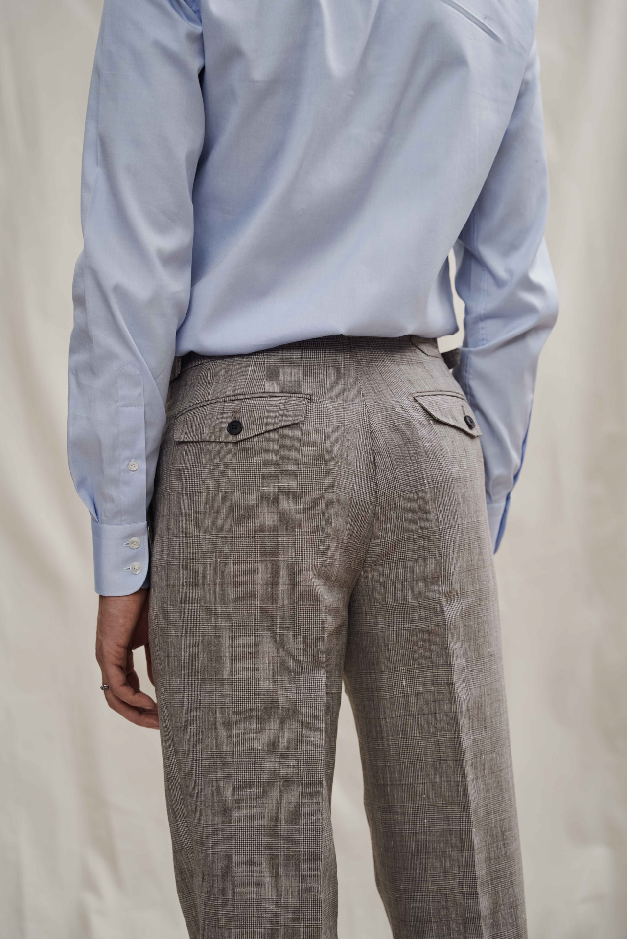 Brown Linen-Wool Glencheck Maßanzug — Monokel Berlin