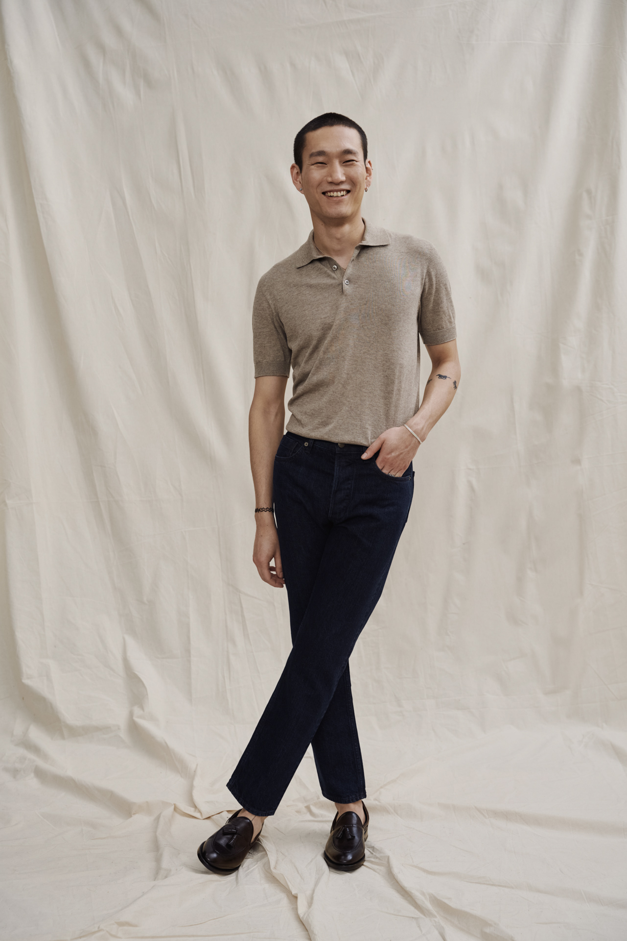 Taupe Cotton-Cashmere Polo — Monokel Berlin