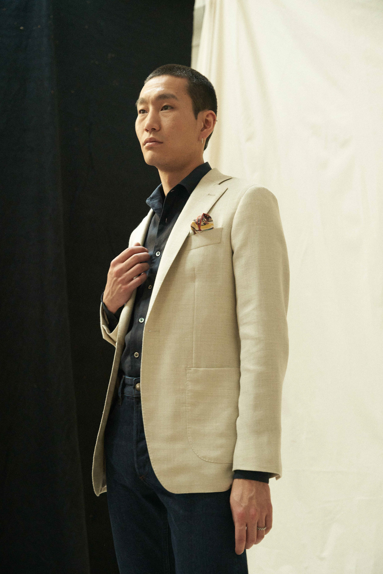 Bone Herringbone Dinner Jacket — Monokel Berlin