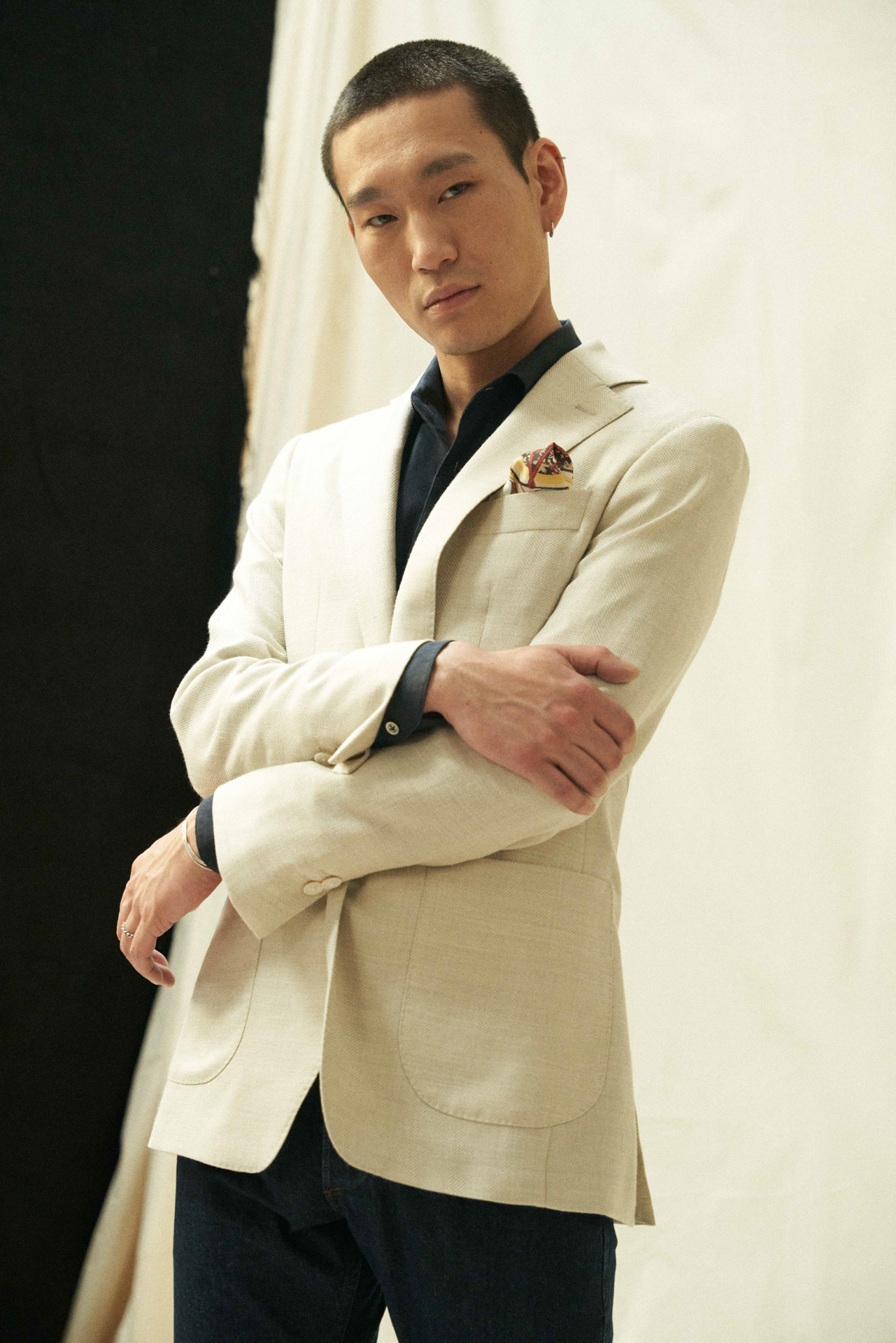 Bone Herringbone Dinner Jacket — Monokel Berlin