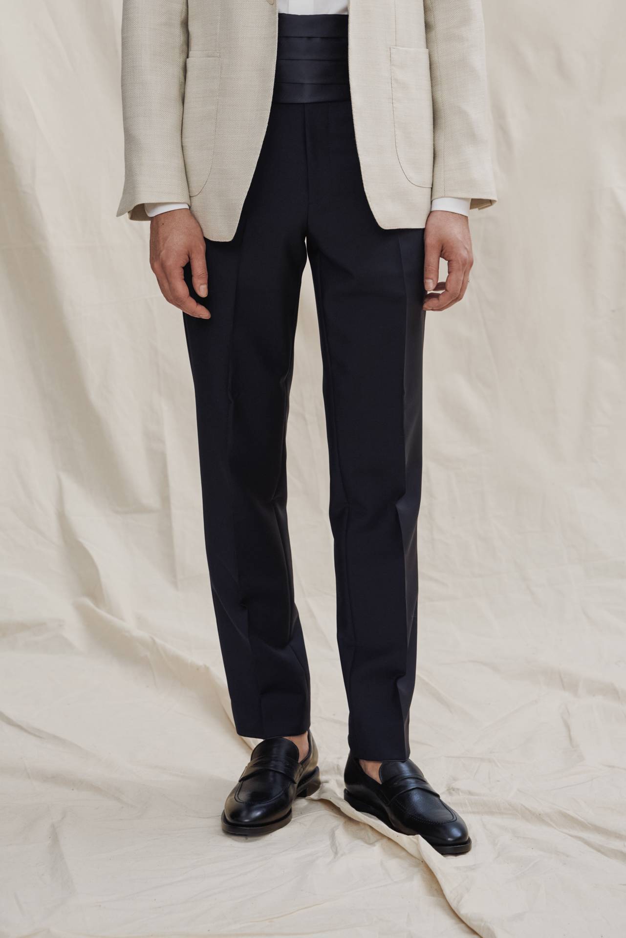 Wool-Mohair Tropical Navy Maßhose