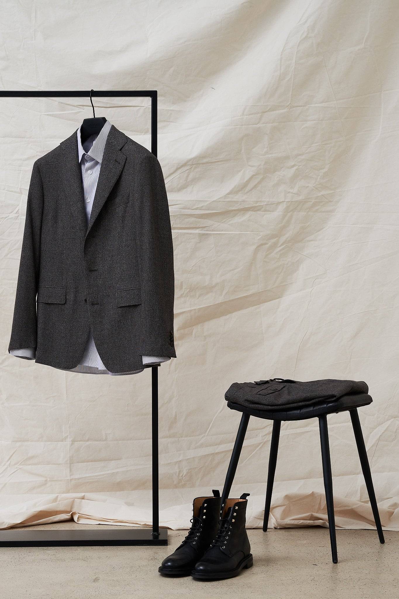 Cedar brown Mouline Wollflanell Maßanzug — Monokel Berlin