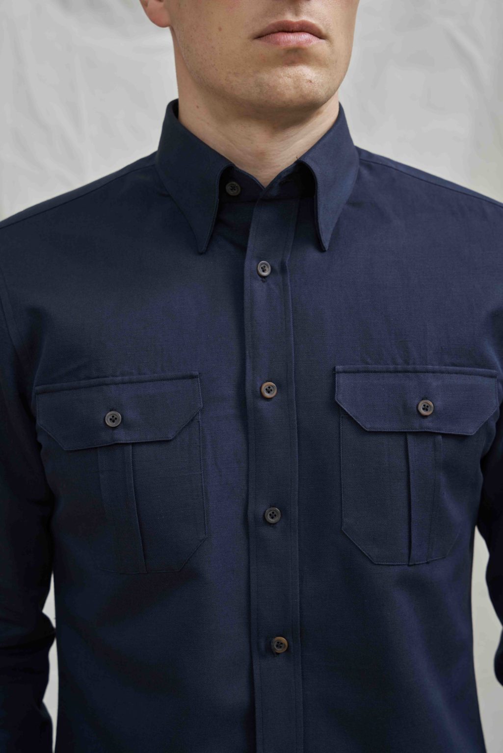 Navy Overshirt Knopfleiste